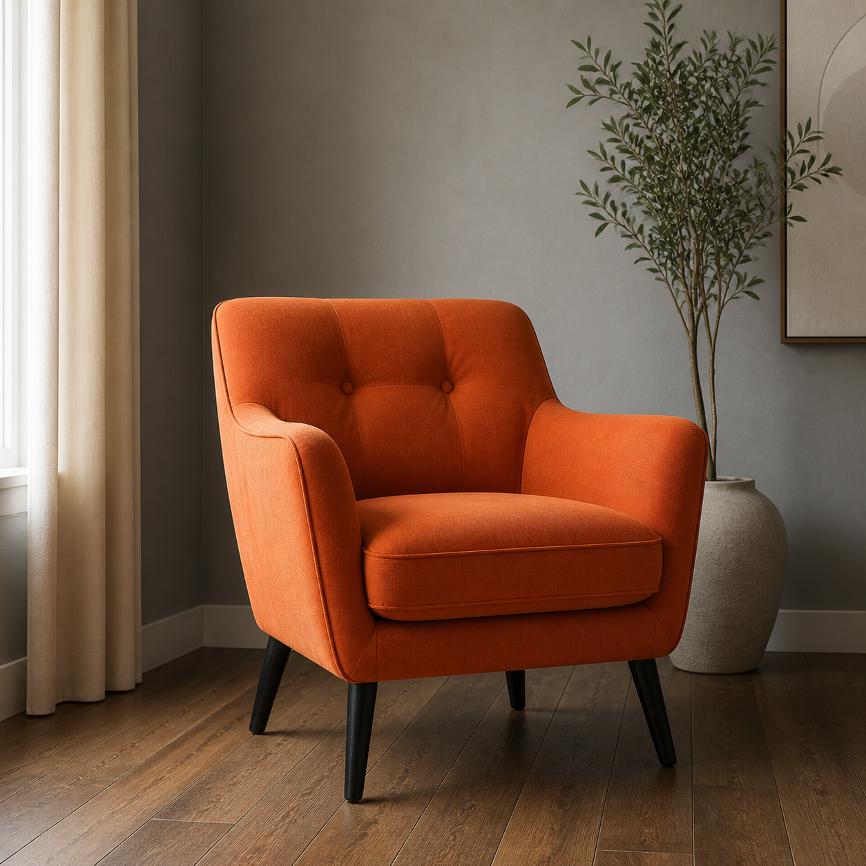 Warm orange chair detail